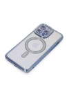 BFS  iPhone 14 Pro Max Kılıf Joke Simli Magneticsafe Kılıf - Mavi