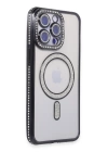 BFS  iPhone 14 Pro Max Kılıf Joke Simli Magneticsafe Kılıf - Siyah