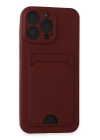 BFS  iPhone 14 Pro Max Kılıf Kelvin Kartvizitli Silikon - Bordo