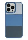 BFS  iPhone 14 Pro Max Kılıf King Kapak - Açık Mavi-Lacivert