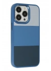 BFS  iPhone 14 Pro Max Kılıf King Kapak - Açık Mavi-Lacivert