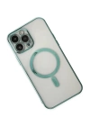 BFS  iPhone 14 Pro Max Kılıf Magneticsafe Lazer Silikon - Haki Yeşil