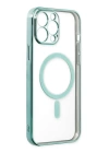 BFS  iPhone 14 Pro Max Kılıf Magneticsafe Lazer Silikon - Haki Yeşil