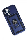 BFS  iPhone 14 Pro Max Kılıf Pars Lens Yüzüklü Silikon - Lacivert