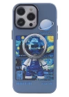 BFS  iPhone 14 Pro Max Kılıf Prada Desenli Kapak - Prada Mavi - 1