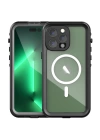 BFS  iPhone 14 Pro Max Kılıf Red Pepper Magneticsafe Su Geçirmez Kılıf - Siyah-Gri