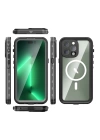 BFS  iPhone 14 Pro Max Kılıf Red Pepper Magneticsafe Su Geçirmez Kılıf - Siyah-Gri