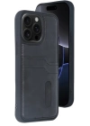 BFS  iPhone 14 Pro Max Kılıf Sara Kartvizitli Deri Kılıf - Siyah