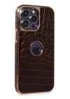 BFS  iPhone 14 Pro Max Kılıf Snake Kapak - Kahverengi