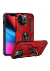 BFS  iPhone 14 Pro Max Kılıf Sofya Yüzüklü Silikon Kapak - Kırmızı
