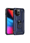 BFS  iPhone 14 Pro Max Kılıf Sofya Yüzüklü Silikon Kapak - Lacivert