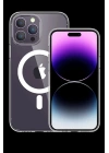BFS  iPhone 14 Pro Max Kılıf Tron Şeffaf Magsafe Kapak - Mavi