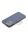 BFS  iPhone 14 Pro Max Renkli Kamera Lens Koruma Cam - Mavi-Yeşil