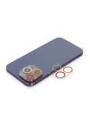 BFS  iPhone 14 Pro Max Renkli Kamera Lens Koruma Cam - Turuncu-Kırmızı