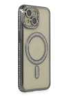 BFS  iPhone 15 Kılıf Joke Simli Magneticsafe Kılıf - Gri
