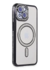 BFS  iPhone 15 Kılıf Joke Simli Magneticsafe Kılıf - Siyah
