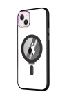 BFS  iPhone 15 Kılıf  Magneticsafe Standlı Kapak - Siyah