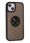 BFS  iPhone 15 Kılıf Montreal Yüzüklü Silikon Kapak - Siyah