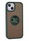 BFS  iPhone 15 Kılıf Montreal Yüzüklü Silikon Kapak - Yeşil