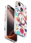 BFS  iPhone 15 Plus Flower Series Magsafe Kapak - Beyaz