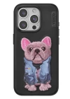BFS  iPhone 15 Pro Cute Desenli Kapak - Siyah