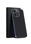 BFS  iPhone 15 Pro Kılıf Aramid 600D Kevlar Karbon Fiber Magsafe Kapak - Lacivert