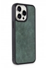 BFS  iPhone 15 Pro Kılıf Aras Deri Kapak - Koyu Yeşil