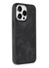 BFS  iPhone 15 Pro Kılıf Aras Deri Kapak - Siyah