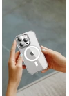 BFS  iPhone 15 Pro Kılıf Crystal Magsafe Kapak - Şeffaf