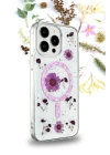 BFS  iPhone 15 Pro Kılıf Daisy Simli Magsafe Kapak - Pembe