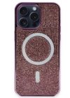 BFS  iPhone 15 Pro Kılıf Diamond Magsafe Kapak - Derin Mor