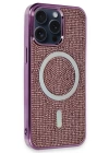 BFS  iPhone 15 Pro Kılıf Diamond Magsafe Kapak - Derin Mor