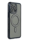 BFS  iPhone 15 Pro Kılıf Joke Simli Magneticsafe Kılıf - Lacivert