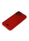 BFS  iPhone 15 Pro Kılıf Kelvin Kartvizitli Silikon - Kırmızı