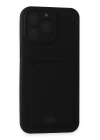 BFS  iPhone 15 Pro Kılıf Kelvin Kartvizitli Silikon - Siyah