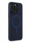BFS  iPhone 15 Pro Kılıf Lodos Magneticsafe Mat Kapak - Mavi
