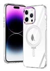 BFS  iPhone 15 Pro Kılıf  Magneticsafe Standlı Kapak - Şeffaf