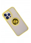 BFS  iPhone 15 Pro Kılıf Montreal Yüzüklü Silikon Kapak - Sarı