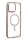 BFS  iPhone 15 Pro Kılıf Room Magneticsafe Silikon - Pudra