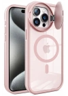 BFS iPhone 15 Pro Kılıf Teleskop Lens Magsafe Silikon Kapak - Pembe