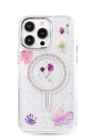 BFS  iPhone 15 Pro Max Flower Magsafe Kapak - Mor