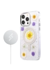 BFS  iPhone 15 Pro Max Flower Magsafe Kapak - Pembe