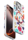 BFS  iPhone 15 Pro Max Flower Series Magsafe Kapak - Beyaz