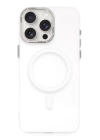 BFS  iPhone 15 Pro Max Kılıf Anka PC Magneticsafe Sert Metal Kapak - Şeffaf