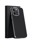 BFS  iPhone 15 Pro Max Kılıf Aramid 600D Kevlar Karbon Fiber Magsafe Kapak - Gri