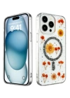 BFS  iPhone 15 Pro Max Kılıf Daisy Simli Magsafe Kapak - Siyah