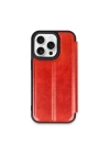 BFS  iPhone 15 Pro Max Kılıf Flip Cover - Kırmızı