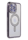 BFS  iPhone 15 Pro Max Kılıf Joke Simli Magneticsafe Kılıf - Derin Mor