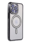BFS  iPhone 15 Pro Max Kılıf Joke Simli Magneticsafe Kılıf - Siyah
