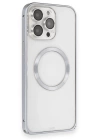 BFS  iPhone 15 Pro Max Kılıf Metal Bumper Magneticsafe Kapak - Gri